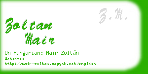 zoltan mair business card